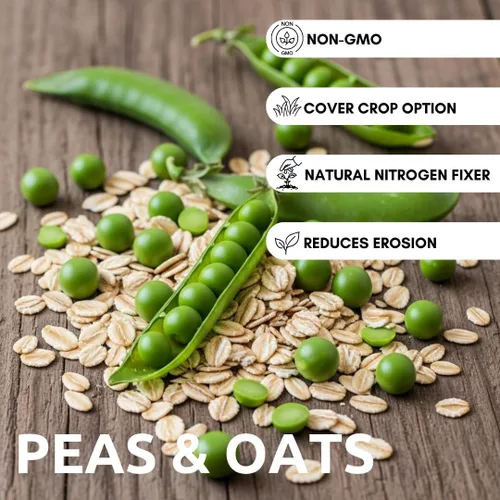 Miniatura 4 de Parcelas de comida para ciervos – Guisantes y avena cubren semillas de cultivo – Crecimiento rápido, uso en primavera u otoño (8 libras)