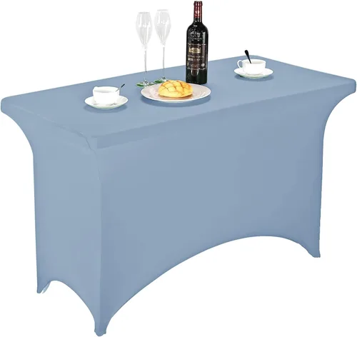 Miniatura 43 de FORLIFE - Funda de mesa de elastano, mantel ajustado de 4 pies para mesas rectangulares, funda elástica para patio, universal para bodas, banquetes