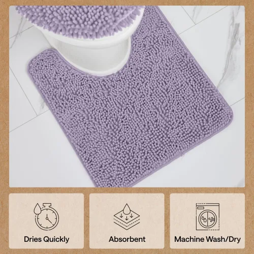 Miniatura 240 de Gorilla Grip - Tapete de baño de felpilla gruesa, suave y absorbente, secado rápido, de microfibra, con reverso de caucho, para piso de ducha, Nube