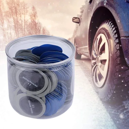 Miniatura 4 de 120 parches redondos para neumáticos, parches de neumáticos de goma natural de 1.693 in, kit de reparación de neumáticos para automóvil