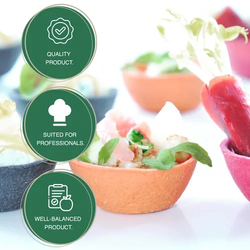 Miniatura 6 de CROC'IN - Mini conchas agrias naranjas - Tazas de aperitivo o postre comestibles - Moldes de pastelería - Confitería artesanal y vegana - 60 piezas