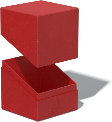 Miniatura 3 de Ultimate Guard RTE Boulder 100+, estuche para 100 tarjetas TCG de doble funda, color rojo, 97% renovable, fabricado en Alemania, almacenamiento