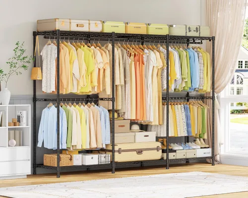 Miniatura 7 de ULIFHOME E14 Max - Perchero de ropa resistente, percheros independientes para colgar ropa, organizadores de armario ajustables y almacenamiento