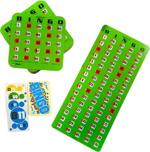 Miniatura 9 de Regal - Juego de bingo para adultos y niños, 50 tarjetas de bingo con ventanas deslizantes, tarjetas de bingo reutilizables y grandes, 1 tablero