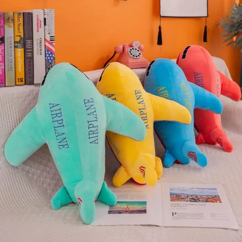 Miniatura 4 de Juguete de peluche de 15.7 pulgadas, almohada de peluche de avión, cojín suave de avión de juguete, bonita decoración de guardería y juguete