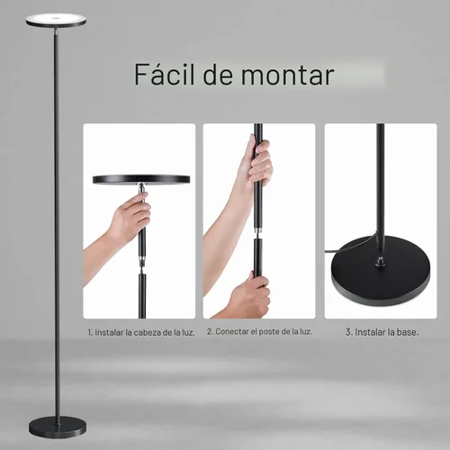 Miniatura 7 de SUNMORY Lámparas de pie para sala de estar, lámpara de pie LED súper brillante de 32 W/3000 lm con control remoto, lámpara de pie de 69 pulgadas
