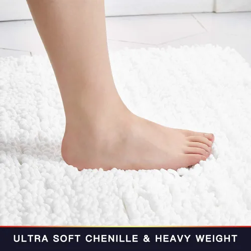 Miniatura 159 de Walensee Alfombra de baño antideslizante (24x17 pulgadas, rosa polvoriento) absorbente de agua, súper suave, lanuda de felpilla, lavable a máquina