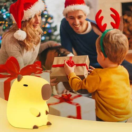 Miniatura 5 de Attivolife Capybara - Luz nocturna para niños, lámpara de noche de silicona animal recargable por USB, control táctil con regulador y temporizador