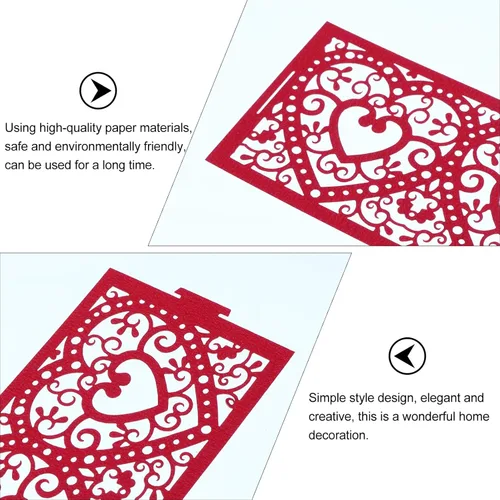 Miniatura 6 de Uonlytech 50 unidades de portavelas de papel rojo, envolturas votivas para velas votivas, pantallas huecas para batería LED, velas de candelita