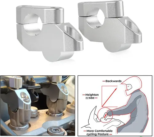 Miniatura 2 de Kit de elevadores de manillar de 7/8 pulgadas de 0.866 in, adaptador de abrazadera compatible con V-Strom Vstrom 250 2016-2018 V-Strom 650 DL650