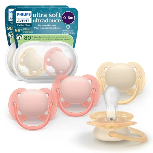 Miniatura 8 de Philips Avent Chupetes ultrasuaves – Diseño ortodóntico, para bebés de 0 a 6 meses, escudo flexible, pezón simétrico de silicona, sin BPA, 2 Azul