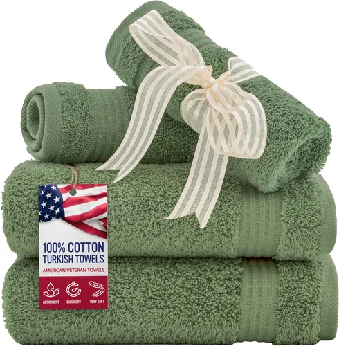Miniatura 90 de Toalla American Veteran, Juego de Toallas de Mano para Baño de 4, 100% Conjunto de Toallas de Mano Turcas de Algodón, Toallas de Mano Suave