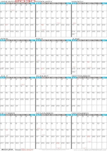 Miniatura 8 de JJH Planners - Laminado - Calendario de pared borrable mediano de 24 x 17 pulgadas - Agenda anual anual vertical de 12 meses (26 V-24 x 17)