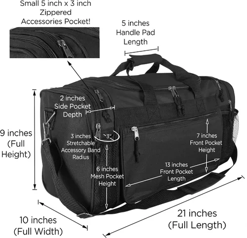 Miniatura 2 de DALIX - Bolsa deportiva de 20 pulgadas con bolsillos de malla y para objetos de valor, para gimnasio y viaje