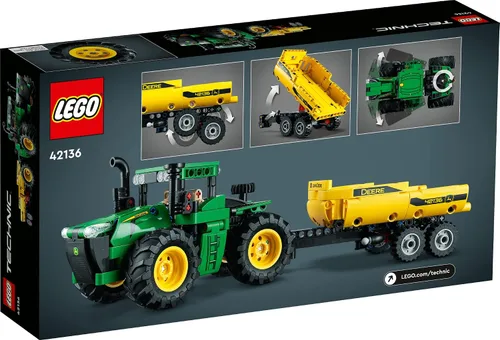 Miniatura 6 de LEGO Technic John Deere 9620R 4WD Tractor Toy 42136 Juguete de construcción – Modelo coleccionable con remolque, con detalles realistas, juguete