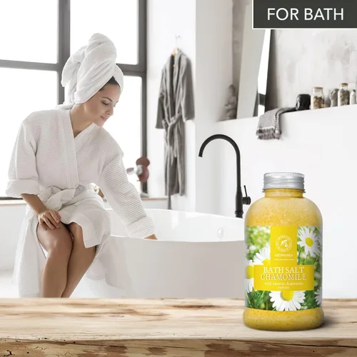 Miniatura 5 de Bath Sea Salt Manzanilla 21.16 oz (600g) – Sales de baño con extracto natural de manzanilla para baño – Baño relajante – Cuidado corporal