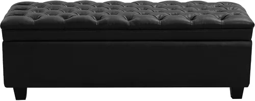 Miniatura 10 de WUTUTUEE Banco Otomán de Almacenamiento de Tela de 51", Banco Otomán de Almacenamiento Rectangular Tapizado Acolchado para Pie de Cama, Banco