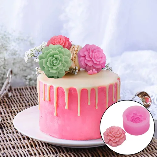 Miniatura 6 de Molde de silicona para velas de clavel 3D para jabón, fondant, decoración de pasteles, chocolate, dulces, arcilla Ploymer, regalo del día de la madre