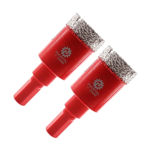 Miniatura 18 de FOCSTOL Broca de núcleo de diamante, 2 piezas de sierra de diamante de 1-1/2 pulgadas (1.496 in) con vástago triangular para azulejos de porcelana