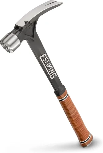 Miniatura 8 de Estwing Serie Ultra - Martillo de carpintero de 15 oz con gancho para arrancar, cara fresada y mango de cuero genuino - E15SM