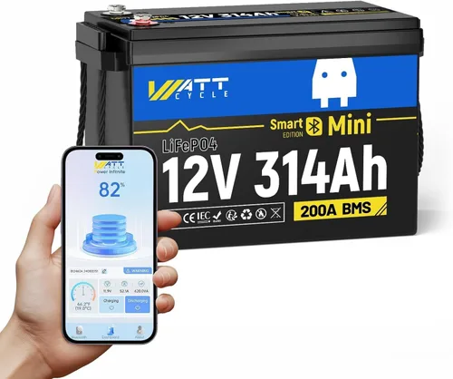 Miniatura 16 de WattCycle Batería de Ciclo Profundo LiFePO4 de 12V 100Ah - Grupo BCI 24, 15000 Ciclos, BMS 100A, Protección -4℉ para RV Boondocking, Carrito