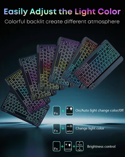 Miniatura 3 de Funda para teclado para Samsung Galaxy Tab S10 Lite / S10 FE / S9 FE / S9 / S8 10.9-11 pulgadas Cubierta - Teclado magnético desmontable
