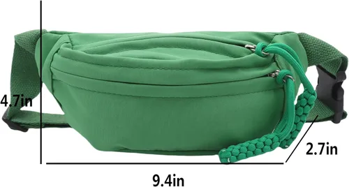 Miniatura 7 de Riñonera de mezclilla de moda, riñonera casual para viajes deportivos para niñas y niños, Verde, Talla única
