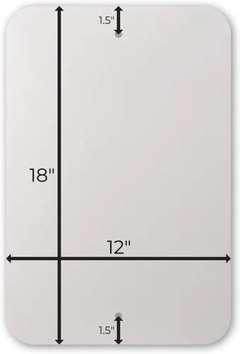 Miniatura 2 de Letrero de metal blanco en blanco, aluminio 040 de 12 x 18 pulgadas, esquinas redondeadas de 3/4 pulgadas con agujeros preperforados, paquete de 12