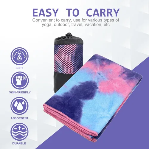 Miniatura 4 de Eunzel Toalla de yoga caliente – Toalla de microfibra antideslizante para esterilla de yoga con punto de agarre absorbente de sudor, toalla