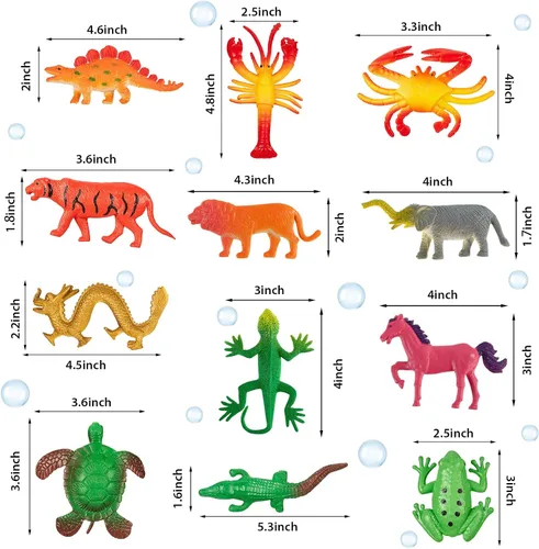 Miniatura 2 de Outus Juego de 8 criaturas de animales en crecimiento expandibles gigantes 3D para cultivo de huevos de Pascua, relleno de cesta de huevos
