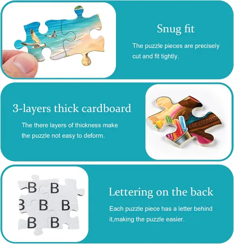 Miniatura 2 de Beach Puzzle for Adults 1000 Pieces, Summer Puzzle Ocean Cozy Holiday, Tropical Seaside Flower Plant Jigsaw Puzzle