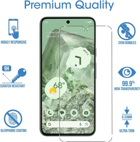 Miniatura 7 de amFilm Paquete de 3+1 protector de pantalla para Google Pixel 8 de vidrio templado de 6.2 pulgadas, compatible con huellas dactilares ultrasónicas
