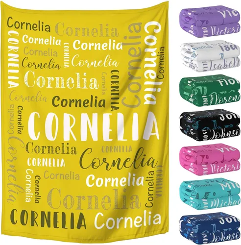 Miniatura 15 de Manta personalizada con nombre, mantas y mantas personalizadas para niños, bebés y adultos, manta con nombre personalizada para mujeres, hombres