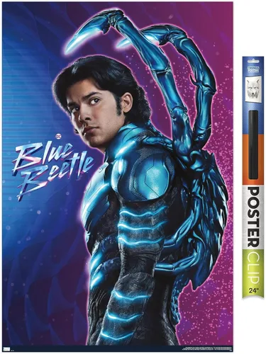 Miniatura 19 de Trends International DC Comics Movie Blue Beetle - Póster de pared de Jaime Reyes, 14.725 x 22.375 pulgadas, versión enmarcada plateada Versión