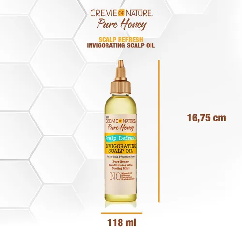 Miniatura 5 de Creme of Nature Pure Honey Scalp Refresh Aceite de tratamiento vigorizante para el cuero cabelludo, fórmula ligera con menta y aloe, humedad