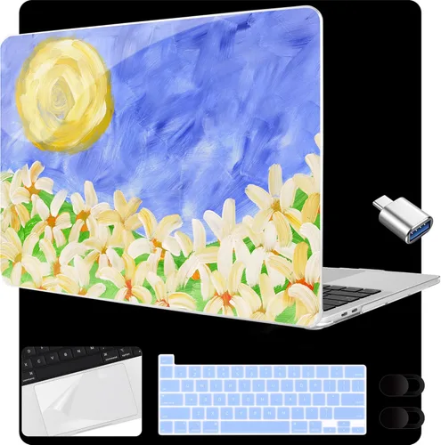 Miniatura 26 de MEEgoodo Funda para MacBook Pro de 13 pulgadas 2022 2021 2020 A2338 M2/M1 A2251 A2289 con Touch ID, fundas rígidas transparentes para laptop