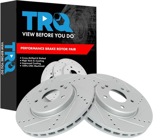 Miniatura 149 de TRQ Juego de rotores de freno de rendimiento trasero con revestimiento G premium compatible con Mazda 6 2014-2021