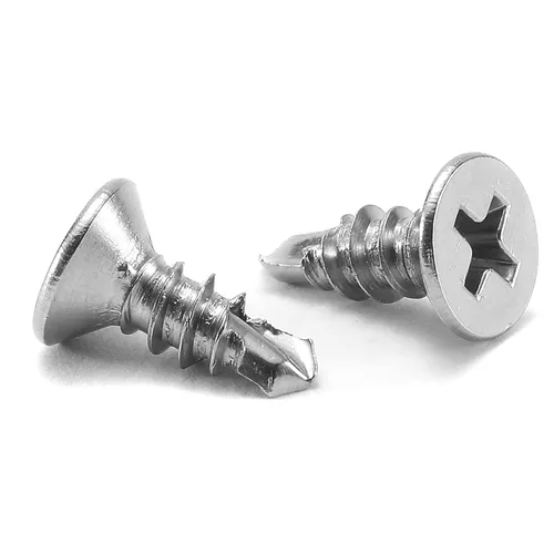 Miniatura 9 de Tornillos de chapa metálica #8 x 1-1/4 pulgadas, 100 tornillos Tek de cabeza plana de acero inoxidable 410, tornillos autorroscantes rápidos por SG