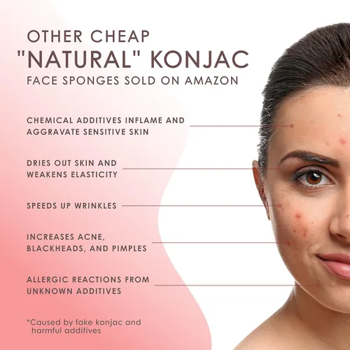 Miniatura 2 de Konjac - Esponja facial para limpieza Vegano + sin microplásticos 100% natural a base de plantas No tóxico Biodegradable sostenible