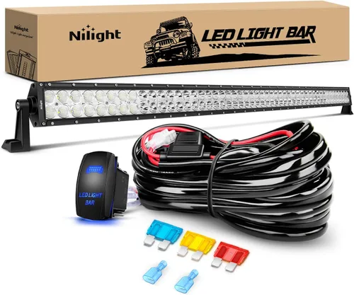 Miniatura 11 de Nilight Barra de Luz LED de 52 Pulgadas Spot Flood 2 Piezas Focos LED Spot de 18W 4 Pulgadas Soporte de Montaje del Marco del Parabrisas