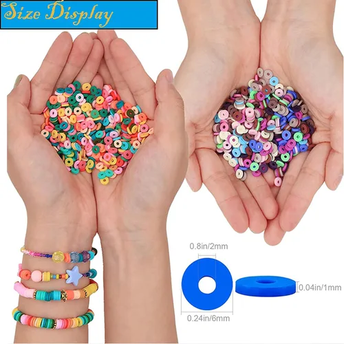 Miniatura 3 de XJRLUK Kit de fabricación de pulseras de cuentas de arcilla, 6 cajas de más de 20000 piezas, 144 colores de polímero plano HEISHI, kit de cuentas