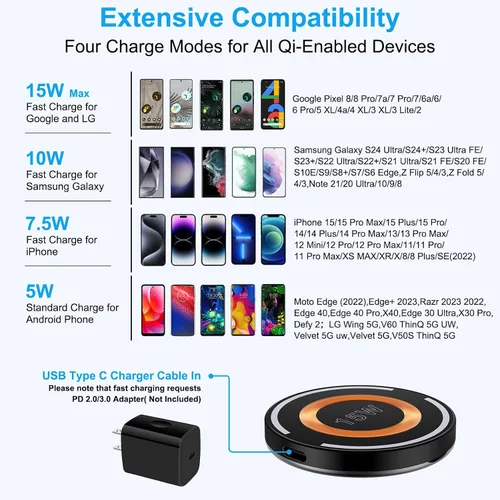 Miniatura 7 de Para Samsung Cargador Inalámbrico Almohadilla de Carga Rápida Android Magnética Magsafe Estación de Cargador Inalámbrico para Samsung Galaxy S26