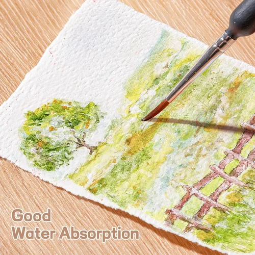 Miniatura 3 de 100 Hojas de Papel para Acuarela 5 x 7 Pulgadas, 300 GSM Papel con Bordes Rugosos Papel Texturizado Hecho a Mano para Acuarelas, Invitaciones