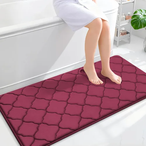 Miniatura 339 de OLANLY Alfombra de Baño de Espuma Viscoelástica de 24 x 16 pulgadas, Ultra Suave y Absorbente, Alfombras de Baño Antideslizantes, Cómodas, Lavables