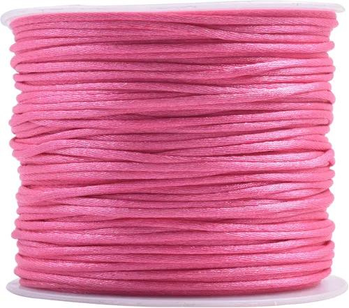 Miniatura 124 de KONMAY 80 Yardas 1.0mm Cordón Rattail de Nylon Satén Seda Trim Hilo para Cuentas para Nudos Chinos, Kumihimo, Trabajo con Cuentas, Macramé, 2-Azul