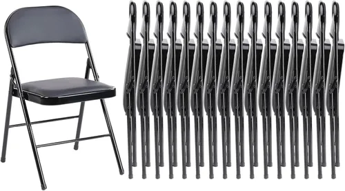 Miniatura 13 de Sweetcrispy Paquete de 4 sillas plegables de plástico para 330 libras, portátiles, metal resistente, fáciles de usar, almacenar, cómodas, para Gris