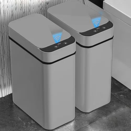 Miniatura 7 de Yatmung 2 Pack - Cubo de basura con sensor de movimiento de 2.5 galones para baño - Botes de basura inteligentes delgados - Bote de basura delgado