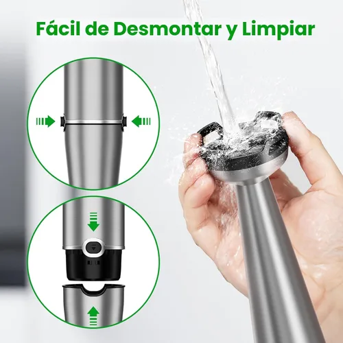 Miniatura 9 de Batidora de inmersión de mano con cable turelar, juego de licuadoras de mano de 1100W, disparador de velocidad variable 5 en 1 con palillo Negro