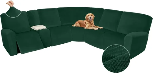 Miniatura 690 de Arfntevss Fundas de sofá seccional reclinable de terciopelo, Funda de sofá seccional de esquina para sofá reclinable, Funda elástica suave