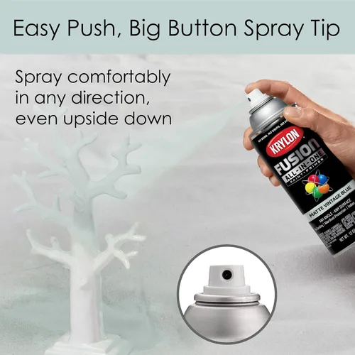 Miniatura 435 de Krylon Fusion - Pintura en aerosol adhesiva todo en uno para uso en interiores y exteriores, 12 onzas, aluminio